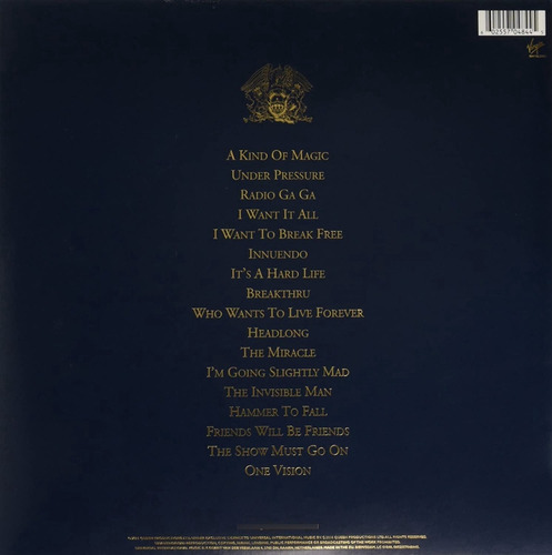 Lp Vinil Queen Greatest Hits 1 E 2 (02 Discos Duplos) 180g