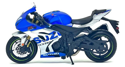 Miniatura de motocicleta Suzuki Gsx R1000 R 2021 1:18 Burago Blue