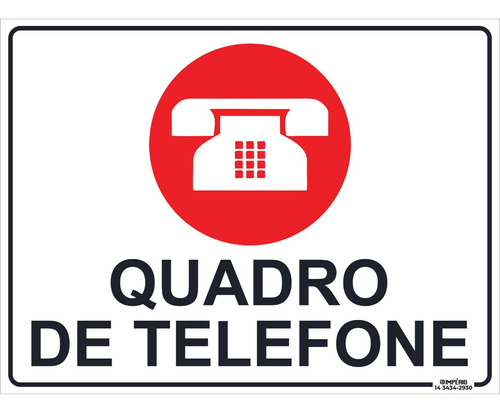 Placa De Sinalização Quadro De Telefone