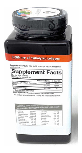 Imagen 2 de 2 de Colageno Hidrolizado Con Biotin Youtheory 390 Tabletas Eeuu
