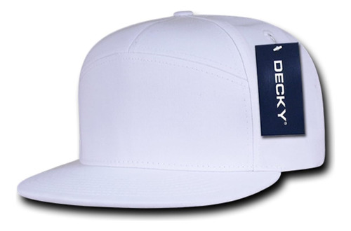 Decky 1098-wht Snapbacks De Algodón De 7 Paneles, Blanco