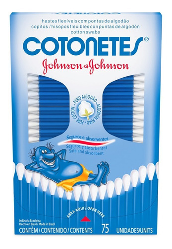 Johnson Cotonetes Hisopos Flexibles Descartables 1 Caja 75u