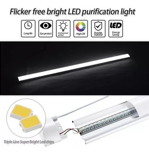 Imagen 5 de 7 de Lampara Plana Led 100w Alta Potencia 120cm Policarbonato