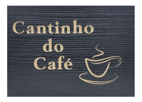 Quadro Entalhado Em Madeira - Cantinho Do Café (preto) 30x40