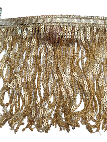 Fleco De Lentejuela 13cm X 9 Mts Oro Viejo