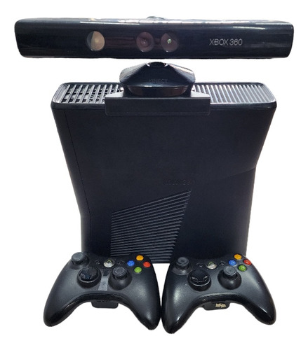 Consola Xbox 360 + Kinect + 2 Controles + Disco Con Juegos 