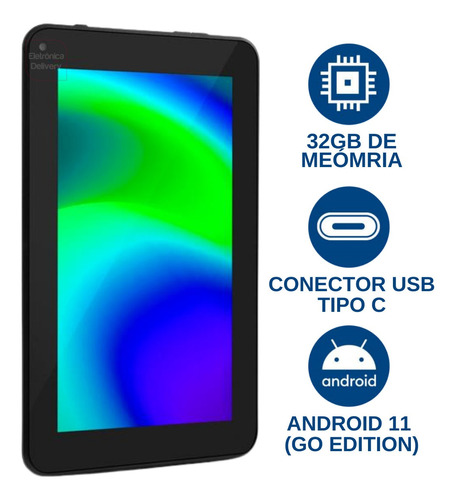 Tablet Multilaser M7 Wifi 32gb Tela 7 Pol. Android 11 Preto