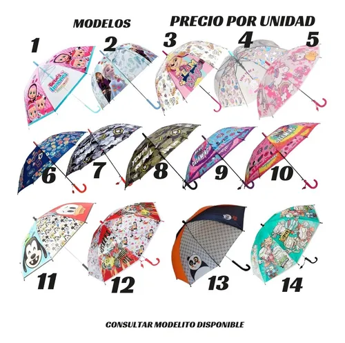 Paraguas Infantil Nena Minnie Pepa Barbie Simon Cñ Mmk P450