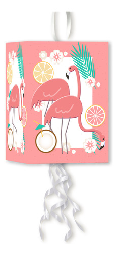 Combo Flamingos -piñata Cartel Banderín 20 Bolsitas