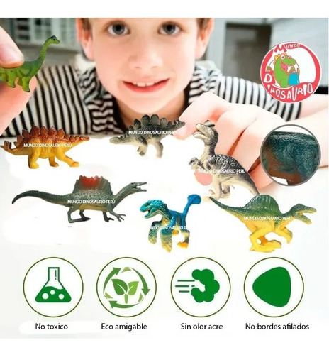 Imagen 1 de 4 de Set De 20 Mini Dinosaurios Juguete Colección 