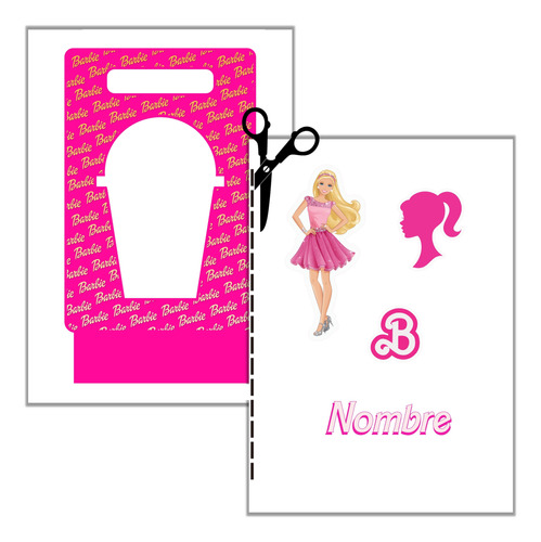 Kit Imprimible Porta Vaso Domo Barbie Editable 