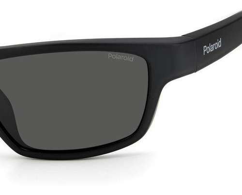 Lentes Polaroid Pld7037/s 807 Negro Solar Polarizado Lente Gris Oscuro Polarizado Varilla Negro 807 Armazón Negro 807
