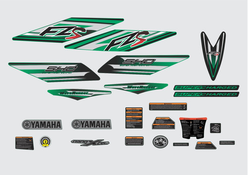 Kit Adesivos Jet Ski Yamaha Fzs Verde