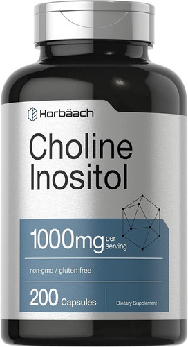 Colina Inositol 1000 Mg Choline 200 Cápsulas Salud Celular