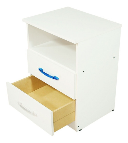 Mesa Luz Con 2 Cajones Mosconi Blanca 55958 - Luico Hogar