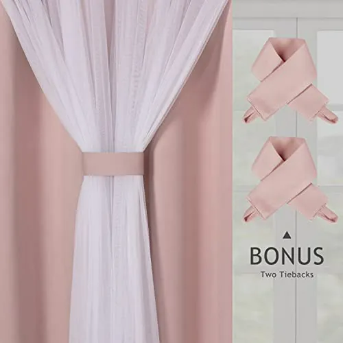 Cortinas Blackout Doble Capa Blush Con Voile - Set 2