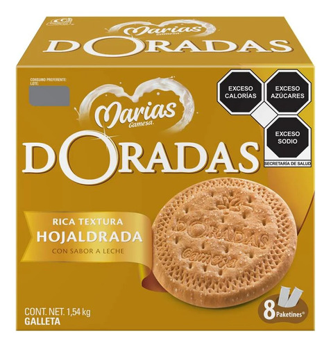 Galletas Marías Doradas 16 Pz De 193 Gr, 2 Cajas 1.54 Kg C/u