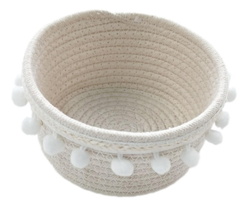 Cesta De Almacenamiento De Tejido A Mano Cesta De 17cmx9cm