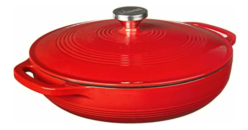 3.6 Qt Braiser Covered Casserole, Solid Red