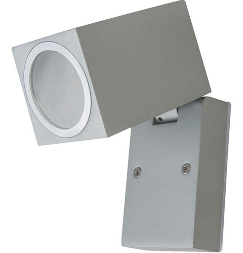 Aplique Cubox Aluminio Gris Ip44 Gu10