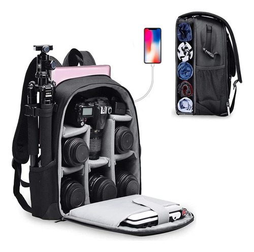 Caden Mochila Para Camara Dslr/slr Sin Espejo, Impermeable C