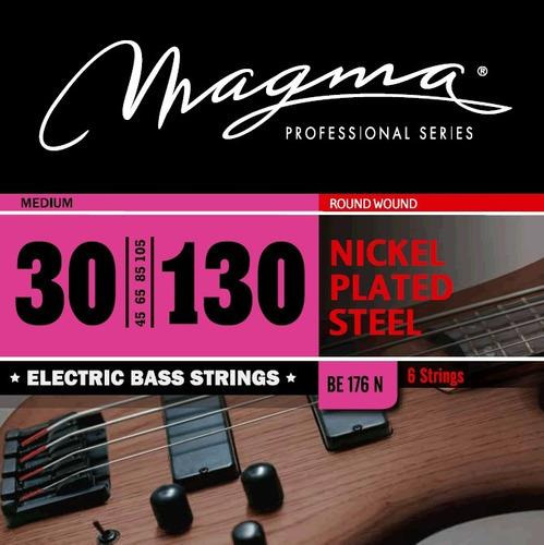 Encordado Bajo 6 Cuerdas Magma Nickel P/steel 030-130