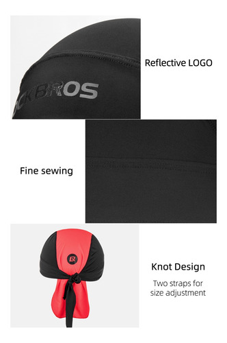 Bandana Deportiva Rockbros De Lycra Ciclismo / Running Negro Unico Liso