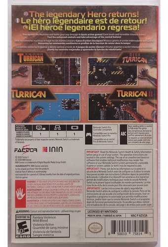 Turrican Flasback Standard Edition Nintendo Switch (Reacondicionado)