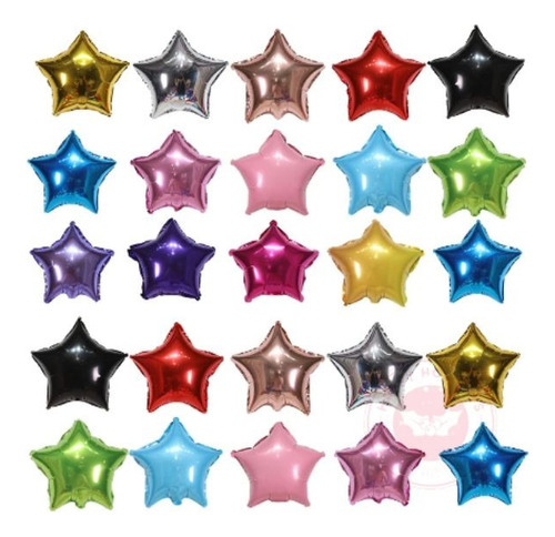 10 Globos Metalicos Estrellas De 9 Pulgadas 23 Cm Varios 