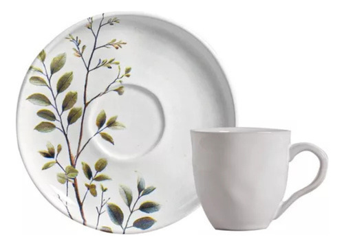 Conjunto com 6 Xícaras De Chá Orgânico 170ml com 6 Pires Bio Birdy