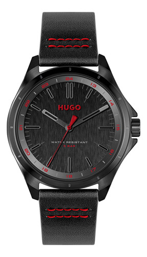 Relógio Hugo Masculino Couro Preto 1530321