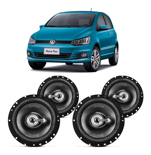 Kit Alto Falante Vw Fox 2015 A 2017 Bravox 240w Rms 4 Portas