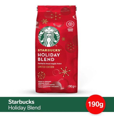 Nuevo! Cafe Molido Starbucks Holiday Blend Navidad Sin Tacc