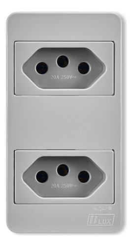 Tomada Dupla 20a Conjunto Condulete Modular Cinza Ksl