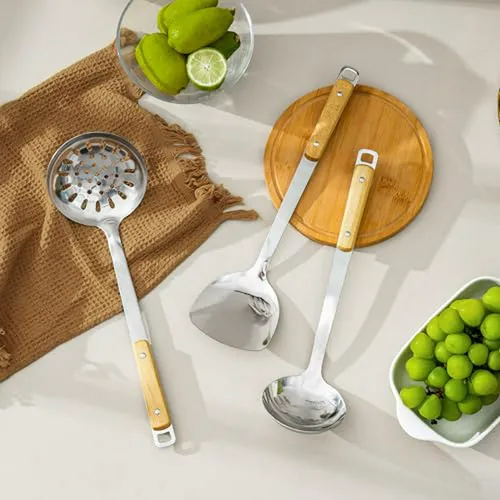 Set De Utensilios De Cocina De Acero Inoxidable Para Wok - 3