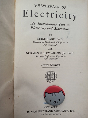 Libro Principles Of Electricity Page & Adams 116f8