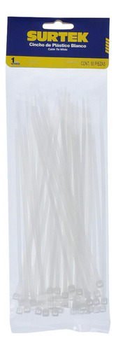 Cincho Plástico 203 X 4.6mm 50 Piezas Natural 114210 Surtek Color Blanco