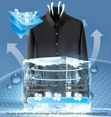 Camisa Ice Silk Para Hombre, Resistente A Las Arrugas, No Se