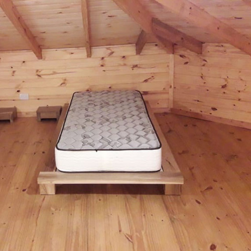 Imagen 3 de 3 de Cama Queen Moderna 160x200 Factory Pino