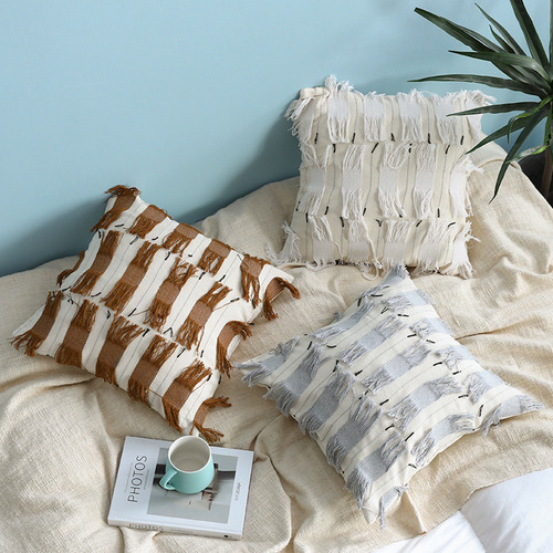 Fundas De Almohada De Lona Con Decoración Bohemia, 45 X 45 C