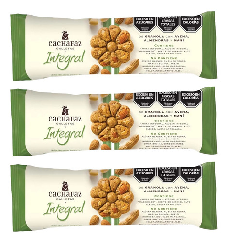Galletas Granola C Avena, Almendras Y Maní Cachafaz X 3 Paq