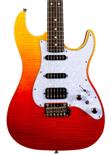 Guitarra Eléctrica Jet Guitars Rojo Transparente Js600 Orientación De La Mano Diestro