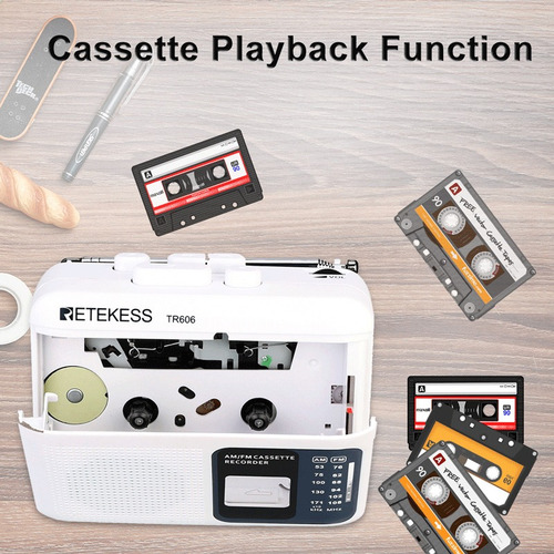 Rádio De Reprodução De Cassetes Retekess Tr606 Gravador De V