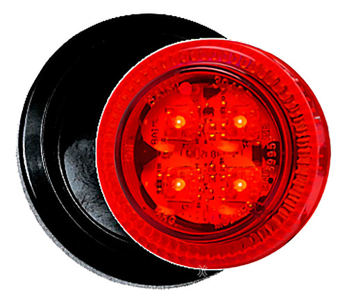 Faro Electronico Redondo 4 Leds Rojo Bivoltaje 12 24 V Baiml