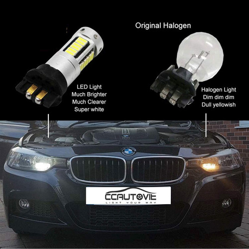 Ccautovie Led Bombillas Pw24w, 2pcs Canbus Obc Bulbos Pw24w