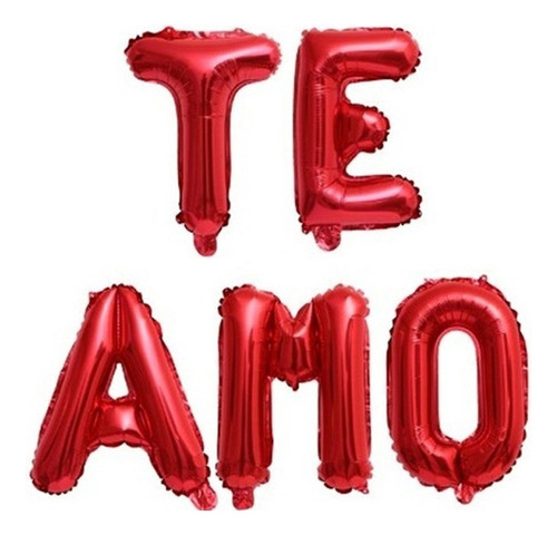 Pack 50 Globos Letras Te Amo Inflable Rojo Aniversario