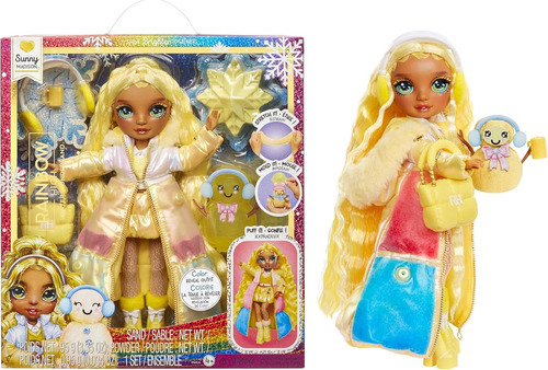 Muñeca de moda Sunny Rainbow High Winter Wonderland, 28 cm