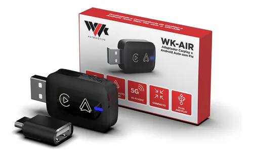 Adaptador Sem Fio Carplay E Android Auto Universal Wi-fi WLK AUTO...