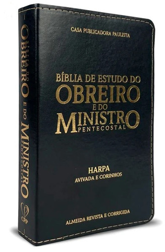 Bíblia Do Obreiro E Do Ministro Pentecostal Harpa Capa preta assembleia