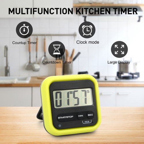 A Cronômetro Digital Lcd Kitchen Timer Com Alarme Alto